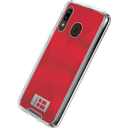 Denmark Soccer Flag Galaxy A30 Clear Case